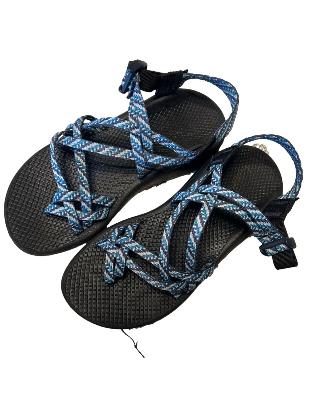 CHACO Blue Patterned Rope-Strap Sandals size 8 GUC..
